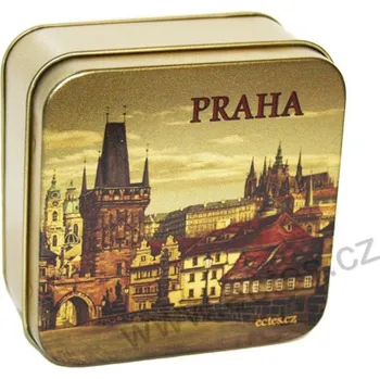 Dóza na potraviny PRAHA HRADČANY plechová dóza 7418/40 VH2 Pražský hrad a socha sv. Antonína Paduánského