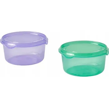 Dóza na potraviny IKEA PRUTA Nádoba na svačinu s víkem, fialová/zelená, 0,3 l, 2 kusy