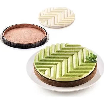 Forma na pečení Silikomart Sada na pečení dortu s vykrajovátkem Silikomart Kit Tarte Grafique