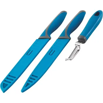 Kempingové nádobí OUTWELL Knife Set w/Peeler grey/blue
