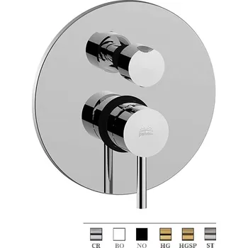 Vodovodní baterie Paffoni LIGHT vanová/sprchová podomítková baterie Barva: Ocelový vzhled LIG019ST