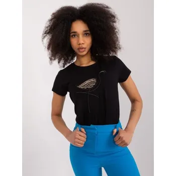 Dámská halenka Dámské tričko s aplikací BASIC FEEL GOOD černé