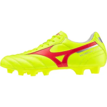 Kopačky Mizuno MORELIA II CLUB MD Safety Yellow / Fiery Coral 2 / Galaxy Silver Velikost: 47