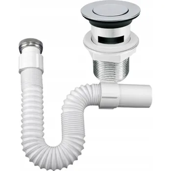 Sifon Roztažitelný zesílený sifon k umyvadlu + zátka klik klak s přepadem ABS