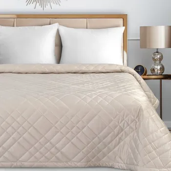 Přehoz na lůžko Elegantní sametový přehoz na postel RIA6 - krémový Rozměr přehozu (šířka x délka): 170x210cm