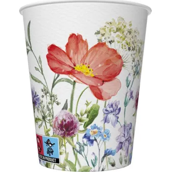 Papírový ubrousek Paper Design Kelímek papírový 250ml 8ks Daisy, Luční květiny "M