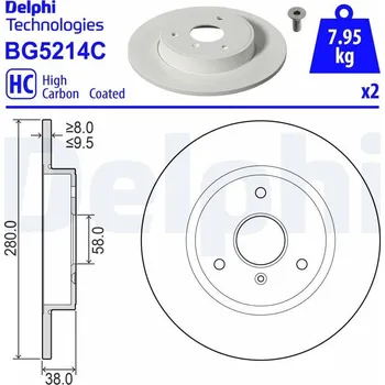Brzdový kotouč Brzdový kotouč DELPHI BG5214C