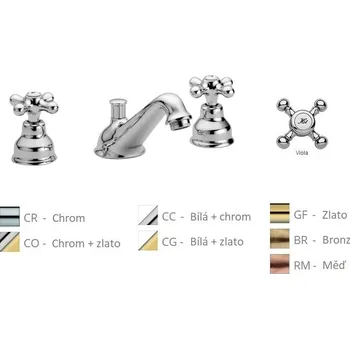 Vodovodní baterie Paffoni VIOLA umyvadlová 3 otvorová baterie Barva: Bronz VLV058BR
