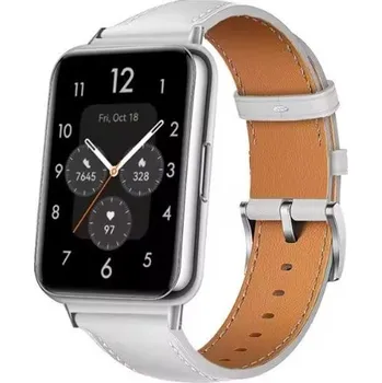 Ostatní příslušenství k chytrým hodinkám eses Kožený řemínek pro Huawei Watch Fit 2 - Smetanově bílý
