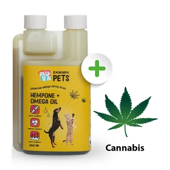 Excellent Pets konopný olej pro psy a kočky Množství: balení / 250 ml Podpora kloubů a trávení, zdravá, lesklá srst