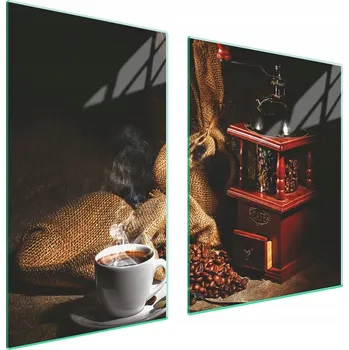 Obraz Skleněná ochranná deska na sporák 100x52 Káva