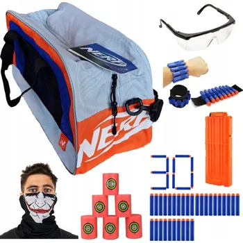 Sportovní taška NERF TAŠKA PŘES RAMENO SPORTOVNÍ CESTOVNÍ TRÉNINKOVÁ + SADA MEGA DOPLŇKŮ