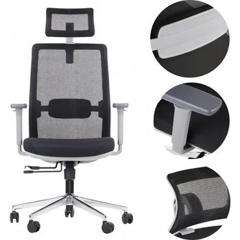 Ergonomická otočná kancelářská židle CUTLER GF černý rám šedá