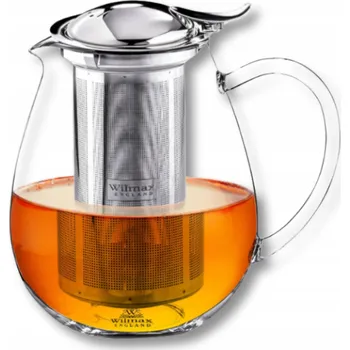 Konvice na čaj Skleněná konvice na čaj a bylinky s kovovým sítkem Wilmax 0,85 l