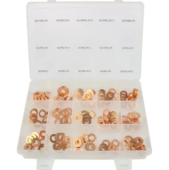 Nářadí pro automobil Triumf podložky měděné těsnící pod vstřikovače, 15 typů, sada 150 dílů - 100-05452