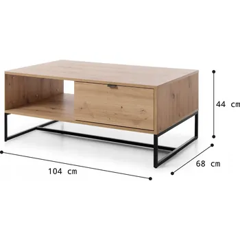 Konferenční stolek Konferenční stolek DMK obdélníkový 104 x 68 x 44 cm dub artisan