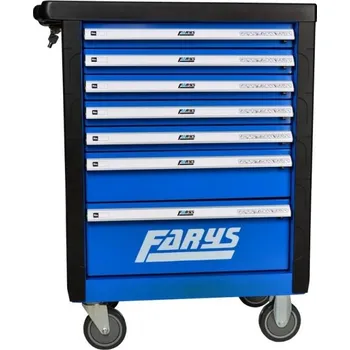 vozík montážní prázdný, 7 zásuvek, modro - černý - 108-FR4033N