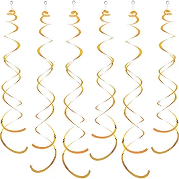 Party dekorace Dekorační spirály zlaté 14 cm 6 ks
