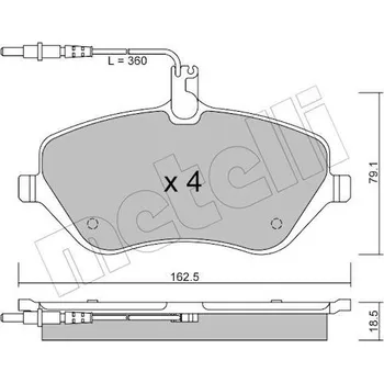 Brzdová destička Sada brzdových destiček, kotoučová brzda METELLI 22-0601-0