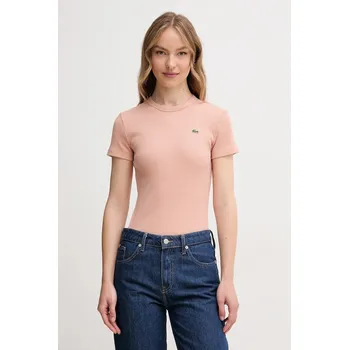 Bavlněné tričko Lacoste dámské, oranžová barva, TF5538 24X, vel. 38