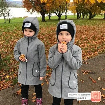 Chlapecká bunda Dívčí softshellový kabát Fantom - šedý melír velikost 98