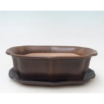 Květináč Bonsai miska + podmiska H51 - 18x14x5 cm - hnědá