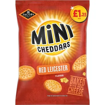 Jacob's Cheddars mini sušenky se sýrem Red Leicester 90 g PM