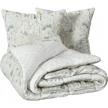 Povlečení Sada povlečení Sonie 240x220cm bílá květy 63x63 cm bavlna knoflíky