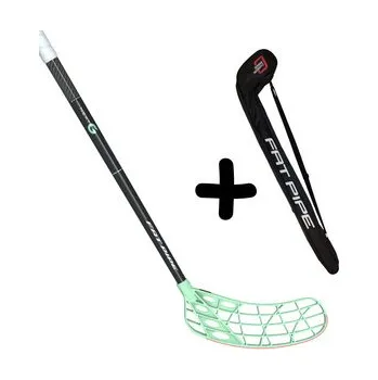 Florbalová hůl Fat Pipe NEXT-G 27 CTRL SLICKS FH2 + Stickbag Set florbalky s vakem černá / bílá / zelená, Pravá (pravá ruka dole), 104cm (=114cm)