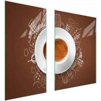 Obraz Skleněná ochranná deska na sporák 75x52 Káva