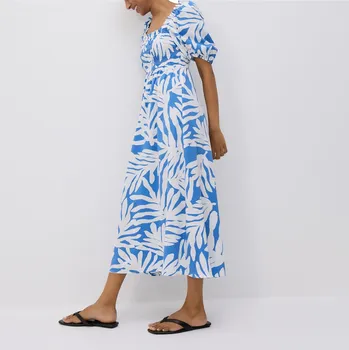 Dámské šaty Reserved - Maxi šaty - modrá - WW250-55X - WW250-55X-XL