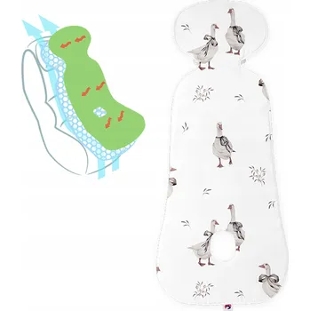 Vložka do autosedačky 9-36 kg, kočárku a golfek BAMBUSOVÁ AirBambo 3D husičky