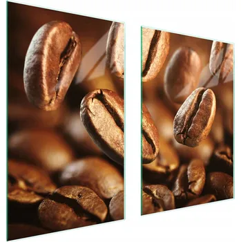 Obraz Skleněná ochranná deska na sporák 65x52 Káva