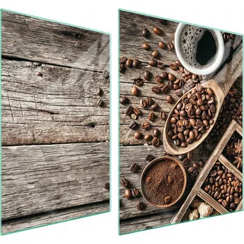 Obraz Skleněná ochranná deska na sporák 70x52 Káva