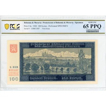 100 Korun 1940 S. 33 B Specimen PCGS 65 PPQ
