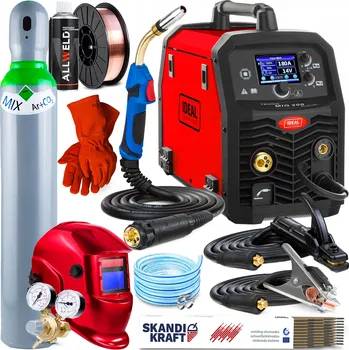 Svářečka INVERTOROVÁ SVÁŘEČKA IDEAL MIG 200 PULSE MMA TIG SYNERGIE IGBT HLINÍK