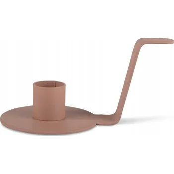 Svícen SVÍCEN na dlouhou svíčku KOVOVÝ růžový kandelábr skandinávský styl