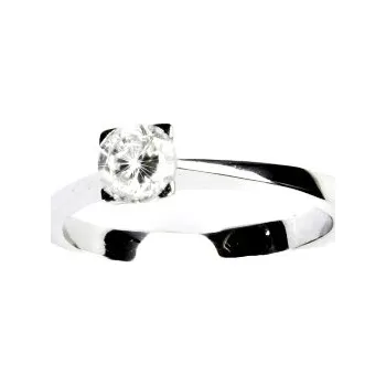 Prsten Zlatý prsten, čirý zirkon, bílé i žluté zlato - T 1223