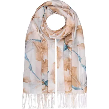 Šála Dámský šál květinový oranžový 0791