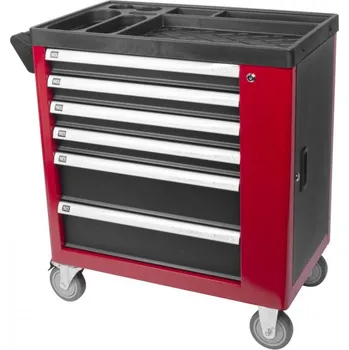 Slovakia Trend vozík montážní vybavený, 6 zásuvek, červeno černý, 143 dílů - 112-239783