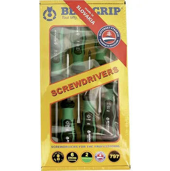 Šroubovák Beargrip šroubováky ploché PL3,5 - PL6,5, křížové PH1 - PH2, 6-ti hranný dřík, úderové, sada 6 dílů - 111-36330