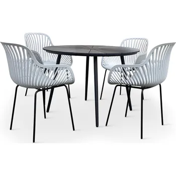 Zahradní sestava Noela Zahradní jídelní set Wilder + 4x křeslo GABY šedá