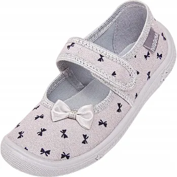 Dívčí bačkory Papuče s motivem šedých mašliček Vi-GGa-Mi, velikost 35