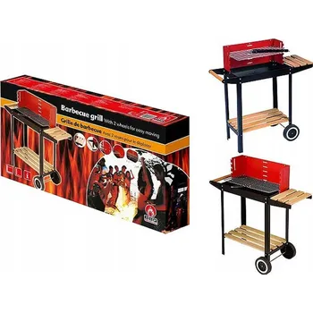 GRILL ZAHRADNÍ UHLÍKOVÝ NA KOLEČKÁCH ROŠT 83x28cm BBQ