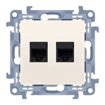 Elektrická zásuvka Dvojitá telefonní zásuvka RJ11 krémová CT2.01/41 Simon 10