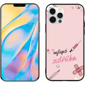 Pouzdro na mobilní telefon Gelový kryt mmCase na iPhone 12 - nejlepší sestřička růžové pozadí