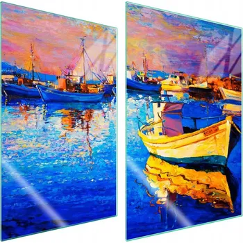 Obraz Skleněná ochranná deska na sporák 2x35x52 Lodě