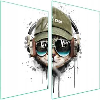 Obraz Skleněná ochranná deska na sporák 2x35x52 Kočka