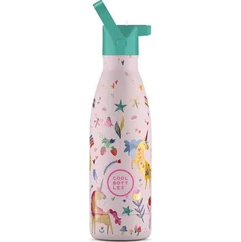 Termoska Dětská termoska Cool Bottles Kids 3D Funny Unicorns třívrstvá 350 ml