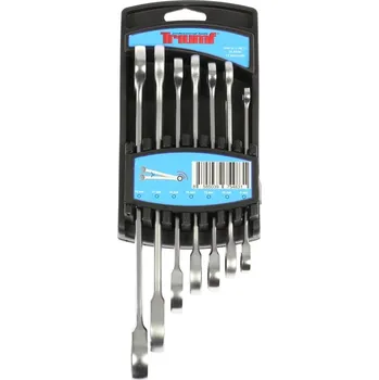 Ruční nářadí Triumf klíče očkoploché ráčnové 8 - 19 mm, sada 7 dílů, v plastovém pořadači - 100-04095